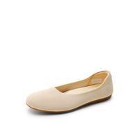 DREAM PAIRS Women's Flats Dress Knit Ballet Comfort,Nude,4.5