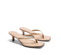 DREAM PAIRS Women's Flip Flop Kitten Heel Sandal | low flip flop heels,square toe minimalist thong design,1.97 inch slip on casual summer mules,for summmer vacation