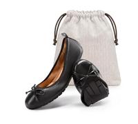 DREAM PAIRS Women's Foldable Bowknot Ballet Flats | Light Weight, Slip-On Dress Shoes, Round Toe, Offer all-day comfort for long walking, standing, dancing