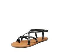 DREAM PAIRS Womens Gladiator Flat Sandals Ladies Comfortable Cross Straps Wedding Sandals SDFS2401W,Size 5,Black,SDFS2401W