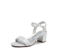 DREAM PAIRS Women's Heeled Sandals - Classic Comfort,Size 5W,Silver,DWUWHS2503