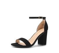 DREAM PAIRS Women's Heeled Sandals,Size 5,Black-Nubuck,DWUMHS2534