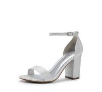DREAM PAIRS Women's Heeled Sandals,Size 6.5,Silver,DWUMHS2534
