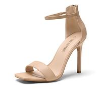 DREAM PAIRS Women's Heeled Sandals,Size 8,Nude/Pu,SDHS2215W