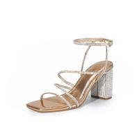 DREAM PAIRS Women's Heels Chunky Block Strappy Square Open Toe Ankle Buckle Heeled Sandals Wedding Party Dress Shoes SDHS2428W,Size 7,Rose Gold-Rhinestone,SDHS2428W