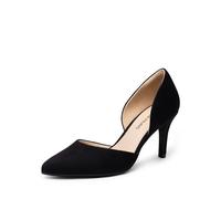 DREAM PAIRS Women's High Heel Closed Toe Dress Shoes Pumps Elegant Stiletto D'Orsay Slip On,Size 7.5,Black-Suede,DWUMPU2512