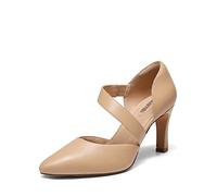 DREAM PAIRS Women's High Heels Pumps Dress Closed Pointed Toe Comfortable D'Orsay Pumps Shoes for Wedding Dancing SDPU2350W,Size 6.5,Nude-Pu,SDPU2350W
