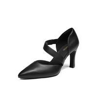 DREAM PAIRS Women's High Heels Pumps Dress Closed Pointed Toe Comfortable D'Orsay Pumps Shoes for Wedding Dancing SDPU2350W,Size 7,Black-Pu,SDPU2350W