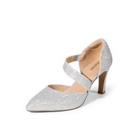 DREAM PAIRS Women's High Heels Pumps Dress Closed Pointed Toe Comfortable D'Orsay Pumps Shoes for Wedding Dancing SDPU2350W,Size 7,Silver-Glitter,SDPU2350W