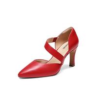 DREAM PAIRS Women's High Heels Pumps Dress Closed Pointed Toe Comfortable D'Orsay Pumps Shoes for Wedding Dancing SDPU2350W,Size 6,Red-Pu,SDPU2350W