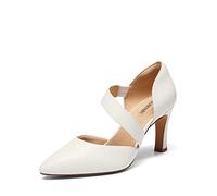 DREAM PAIRS Women's High Heels Pumps Dress Closed Pointed Toe Comfortable D'Orsay Pumps Shoes for Wedding Dancing SDPU2350W,Size 5.5,White-Pu,SDPU2350W