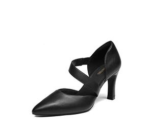 DREAM PAIRS Women's High Heels Pumps Dress Closed Pointed Toe Comfortable D'Orsay Pumps Shoes for Wedding Dancing SDPU2350W,Size 6,Black-Pu,SDPU2350W
