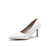DREAM PAIRS Women's High Stiletto Heels Pumps,White/Pat,6