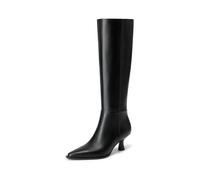 DREAM PAIRS Women's Kitten Heel Knee High Boots | 2.5" Low Kitten Heel, Pointed Toe Zipper Boots, Comfortable, Soft Boots Shaft, Easy Pull-on, Women's Knee High Dress Boots