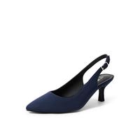 DREAM PAIRS Women's Kitten Heel Slingback Pointed Closed Toe Low Stiletto Heels Dress Bridal Elegant Wedding Pumps Shoes,Size 6.5,Navy-Suede-1,SDPU2444W