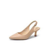 DREAM PAIRS Women's Kitten Heel Slingback Pointed Closed Toe Low Stiletto Heels Dress Bridal Elegant Wedding Pumps Shoes,Size 6.5,Nude-Pu,SDPU2444W