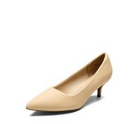 DREAM PAIRS Women's Kitten Heels Pointed Toe Dress Court Shoes Moda,Size 8,Nude/Nubuck,Moda