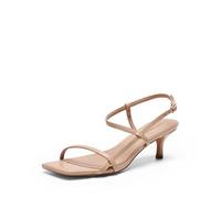 DREAM PAIRS Women's Kitten Heels Wedding Sandals,Nude,9