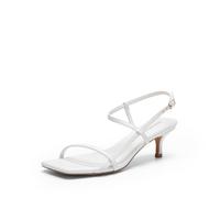 DREAM PAIRS Women's Kitten Heels Wedding Sandals,White,7.5