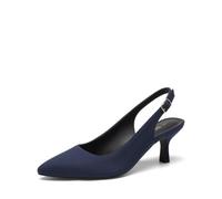 DREAM PAIRS Women's Kitten Slingback Heels Pumps,Navy-Suede-1,7