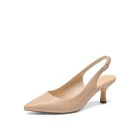DREAM PAIRS Women's Kitten Slingback Heels Pumps,Nude-Pu,6.5