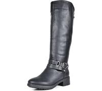 DREAM PAIRS Women's Knee High Boots, Buckle Riding Boots,Size 5,Black,UNCLE
