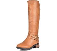 DREAM PAIRS Women's Knee High Boots, Buckle Riding Boots,Size 6,Camel,UNCLE