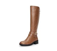 DREAM PAIRS Women's Knee High Boots, Buckle Riding Boots,Size 8,Light Brown,UNCLE