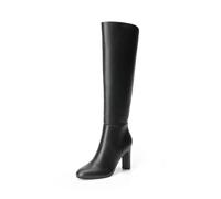 DREAM PAIRS Women's Knee-High Boots, Comfortable Chunky Block Heel Pointed Toe Pull On Side Zipper Suede Slouch Riding Boots