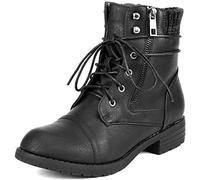 DREAM PAIRS Women's Lace Up Combat boots Ankle Booties,Black,7.5