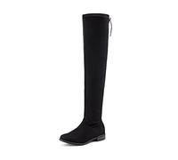 DREAM PAIRS Women's Lei Black Over The Knee High Low Block Heel Riding Boots Size 11 B(M) US,Size 5.5,Black,LEI