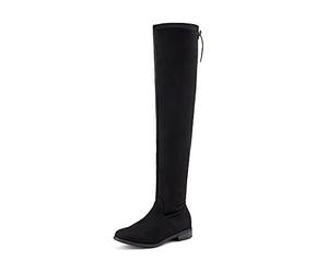 DREAM PAIRS Women's Lei Black Over The Knee High Low Block Heel Riding Boots Size 11 B(M) US,Size 5.5,Black,LEI