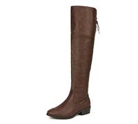 DREAM PAIRS Women's Lei Black Over The Knee High Low Block Heel Riding Boots Size 11 B(M) US,Size 7,Brown,LEI