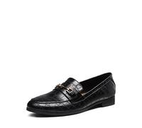 DREAM PAIRS Women's Loafers Leather Penny Loafers Fashion Comfortable Flats Shoes,Size 5,Black-Stone,SDLS2312W