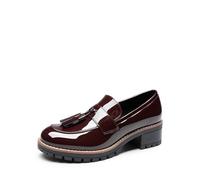 DREAM PAIRS Womens Loafers, Slip On Platform Chunky Penny Heeled Lug Sole Loafers for Women Dressy and Work, Business Casual Shoes for Women,Size 6.5,Burgundy-PAT,SDLS2404W