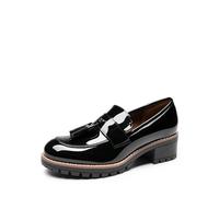 DREAM PAIRS Womens Loafers, Slip On Platform Chunky Penny Heeled Lug Sole Loafers for Women Dressy and Work, Business Casual Shoes for Women,Size 6,Black-PAT,SDLS2404W