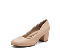 DREAM PAIRS Women's Low Block Heel Round Toe Dress Pumps | Round toe chunky heel pumps with a 3D cushioned insole and non-slip outsole for commuting, parties and everyday wear