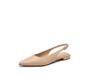 DREAM PAIRS Women's Low Heel Pointed Toe Dress Ballet Flats,Nude,6.5