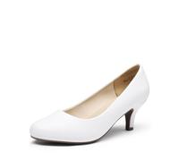 DREAM PAIRS Women's Low Heel Wedding Party Pumps | 2.5 Heel, Classic Round Toe, Slip-on, Comfortable Latex Insole, Durable Slip-resistant Outsole