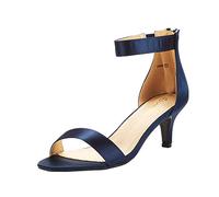 DREAM PAIRS Women's Low Kitten Heels Ladies Open Toe Party Ankle Strap Dress Pumps Bride Wedding Evening Shoes Fiona,Size 9,Navy,Fiona