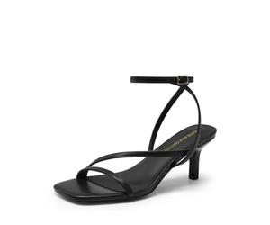 DREAM PAIRS Women's Low Kitten Heels Strappy Sandals | Sexy Comfortable Fashion Open Square Toe Adjustable Cross Strap Shoes,Suitable for Bridal Wedding Prom Dance Party
