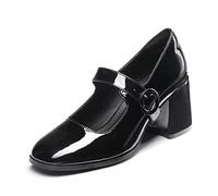 DREAM PAIRS Women's Mary Jane Shoes Close Toe Dress Pumps Shoes SDPU2232W,Size 5,Bright Black,SDPU2232W