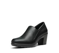 DREAM PAIRS Womens Mid Block Heels Ladies Sandals Slip-on Smart Work Office Dress Court Shoes DPU214,Size 8,Black,DPU214