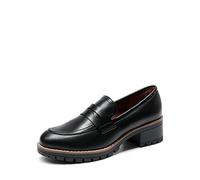 DREAM PAIRS Womens Moccasin Loafers, Slip On Platform Chunky Penny Heeled Loafers for Women Dressy and Work, Womens Business Casual Shoes,Size 8,Black-Pu,SDLS2319W