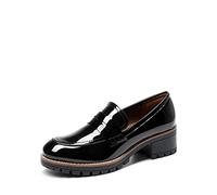 DREAM PAIRS Womens Moccasin Loafers, Slip On Platform Chunky Penny Heeled Loafers for Women Dressy and Work, Womens Business Casual Shoes,Size 4,Black-Pat,SDLS2319W