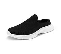 DREAM PAIRS Womens Mules Shoes Knit Slip-on Sneakers Comfort Slippers Flats Platform Lightweight Breathable Non-Slip Walking Shoes,Size 10,Black,SDML2201W