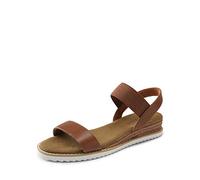 DREAM PAIRS Womens Open Toe Espadrilles Dressy Platform Sandals Slip on Elastic Ankle Strap Wedges Sandals,Size 7.5,Brown,SDPW2310W