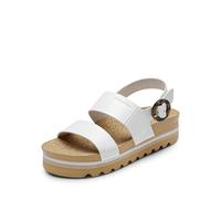 DREAM PAIRS Women's Orthopedic Arch Support Platform Sandals Comfortable Cork Sole Low Wedges Sandals Flatform Summer Dress Shoes Cute Buckle Wedges for Beach,Size 5.5,White,DWUMWS2501