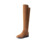 DREAM PAIRS Women's Over The Knee Thigh High Boots,Size 6,Camel-Suede,SDOB2409W