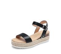 DREAM PAIRS Women's Platform Espadrilles Wedge Sandals, Comfortable Open Toe One Band Sandals for Women Dressy Casual Summer,Size 9,Black,DWUMPS2502